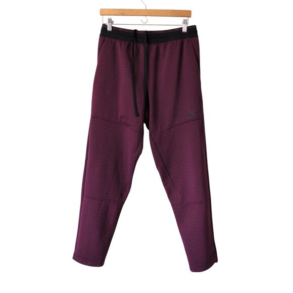 Nike Pro Men's Medium Red‎ Burgundy Athletic Sweatpants Training Fitness Thermal - Picture 3 of 8